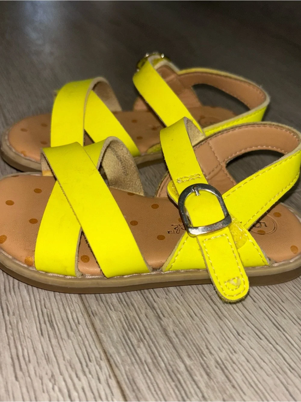 Yellow Criss Cross Sandals Girls Size 5 Toddler Shoes Cat & Jack